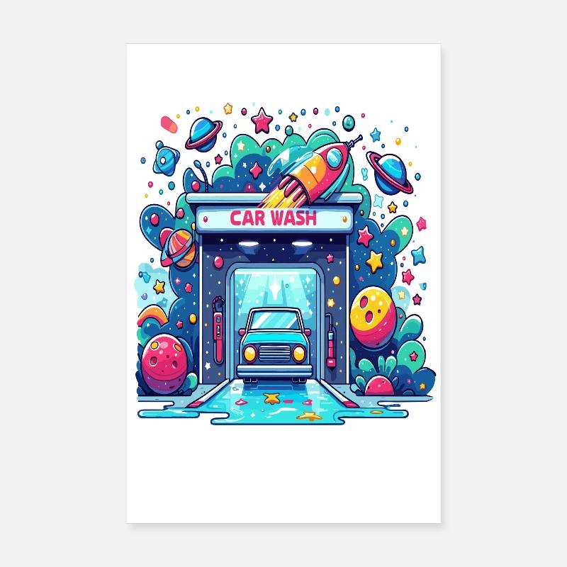 Lave-auto comique Poster 20 x 30 cm