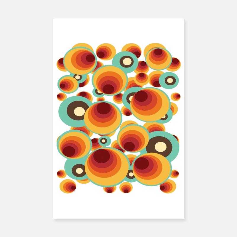Retro Polka Dots Circle Pattern Poster 8" x 12" (20x30 cm)
