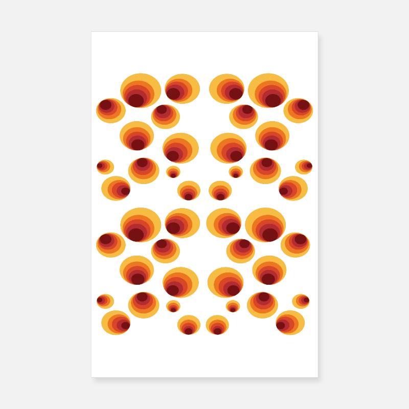 50's 60's Retro Circle Style Pattern Poster 8" x 12" (20x30 cm)