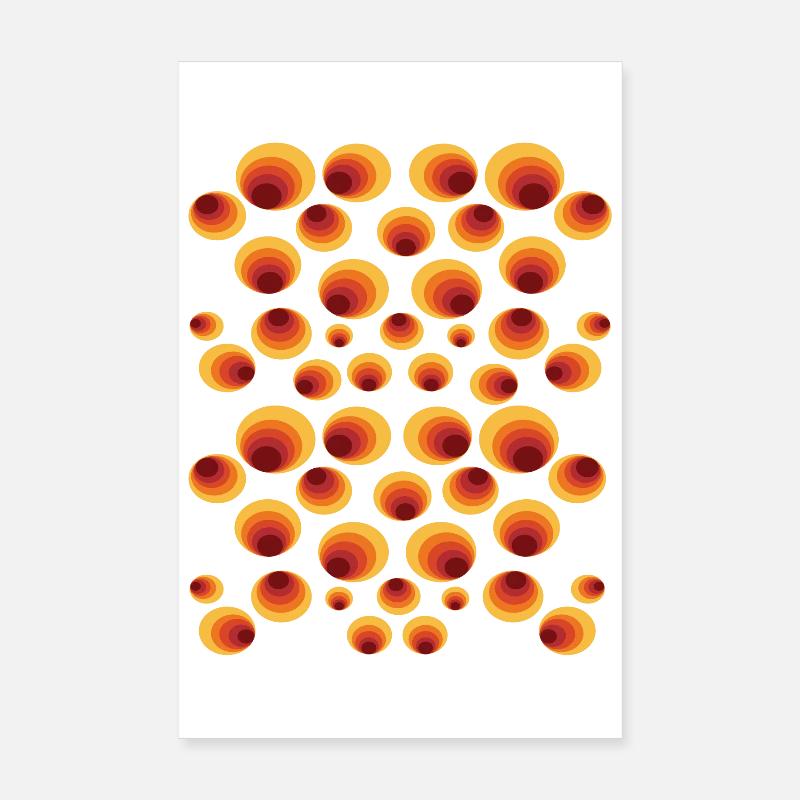 50 ' s 60 ' s Polka Dot Circle Style Pattern Poster 20 x 30 cm