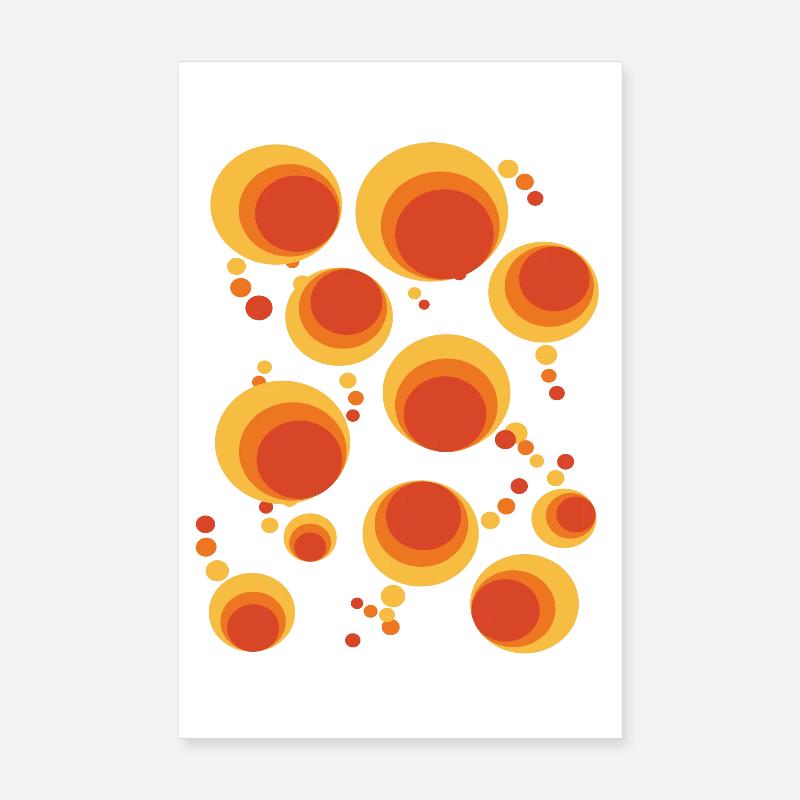 50 ' s 60 ' s Polka Dot Circle Style Pattern Poster 20 x 30 cm