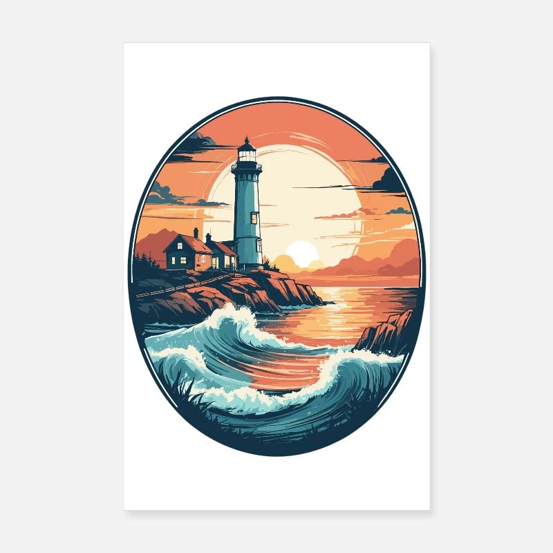 Coastal Lighthouse Poster 8" x 12" (20x30 cm)