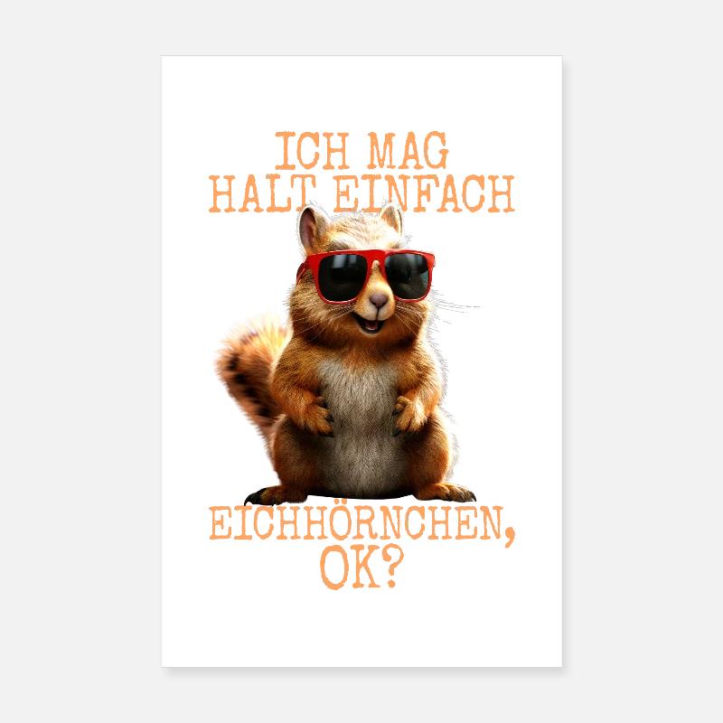 Écureuil J’aime bien les écureuils Poster 20 x 30 cm