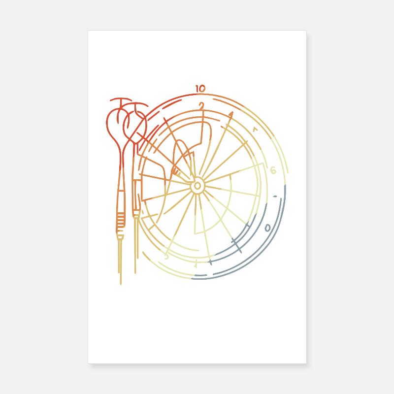 Dartscheibe Zeichnung Poster 20x30 cm