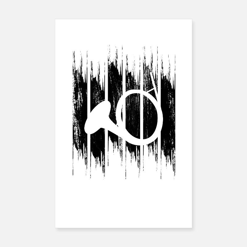 French Horn Drawing Poster 8" x 12" (20x30 cm)
