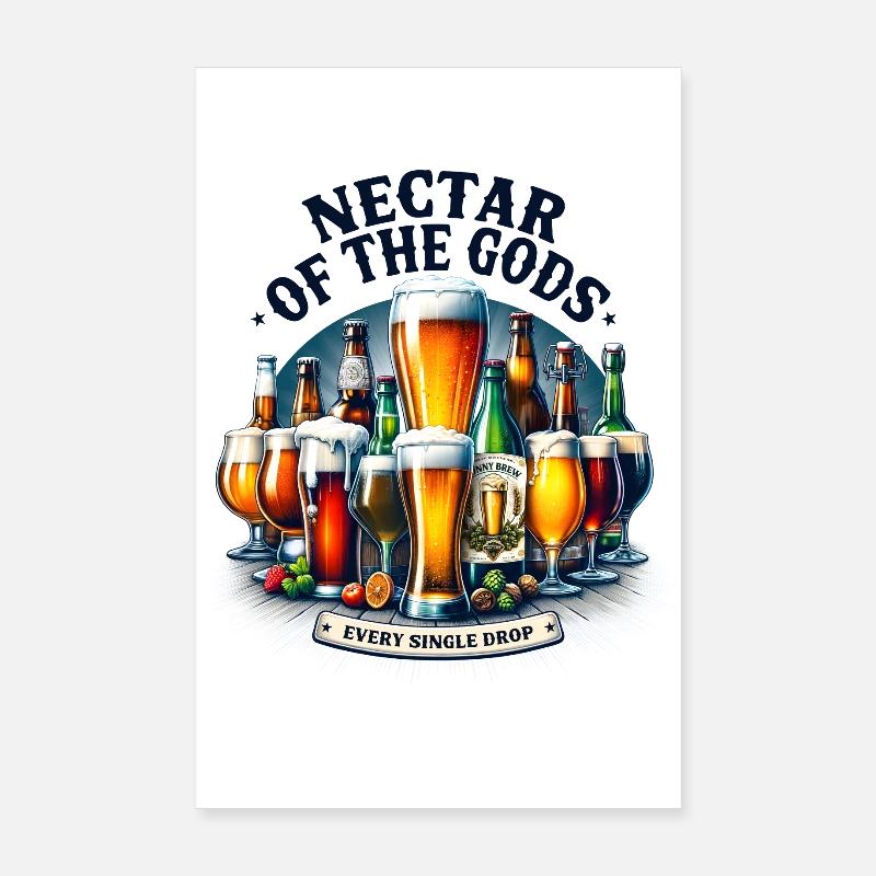 Nectar de bière des dieux amant Party Drinker Poster 20 x 30 cm