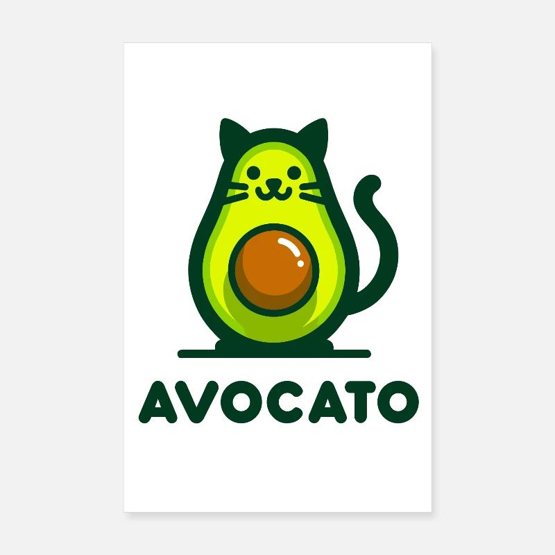 Avocato – Mélange Chat-Avocat Poster 20 x 30 cm