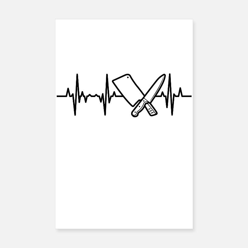 Messer Hackbeil Herzlinie Poster 20x30 cm