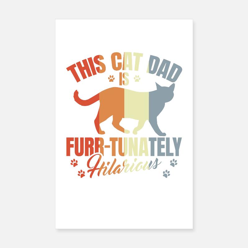 Papa chat Poster 20 x 30 cm