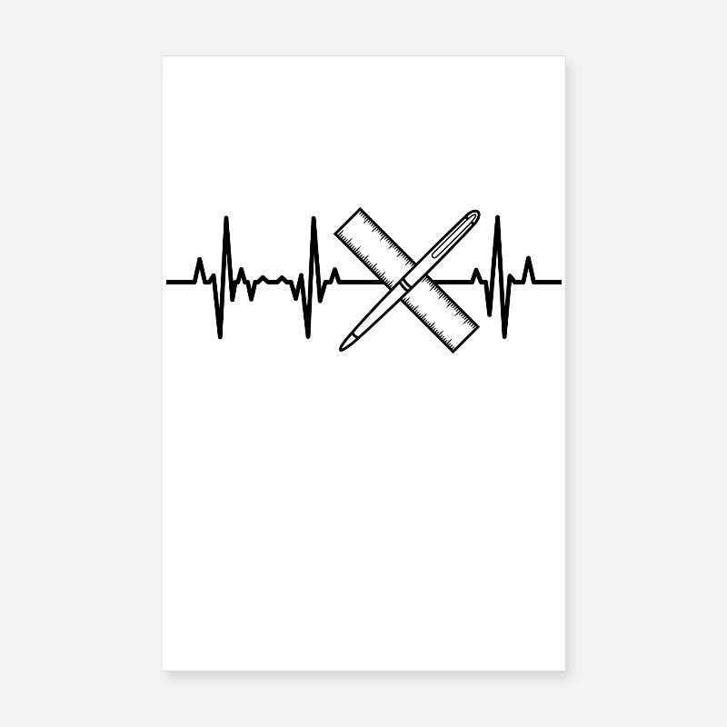 Fréquence du pouls du stylo et de la règle Poster 20 x 30 cm