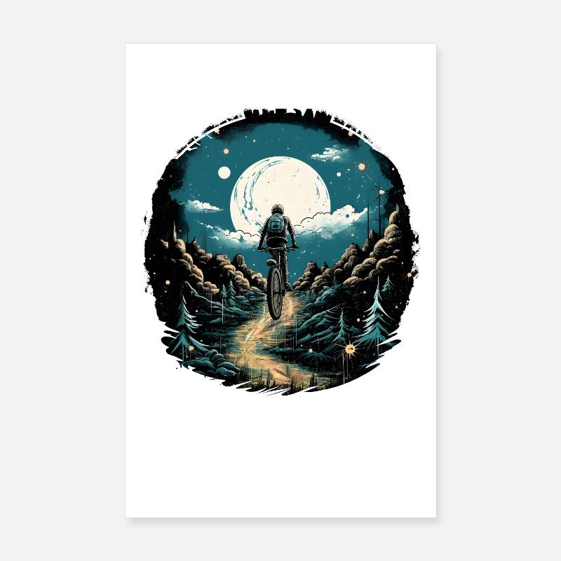 Illustration de vélo de montagne Poster 20 x 30 cm