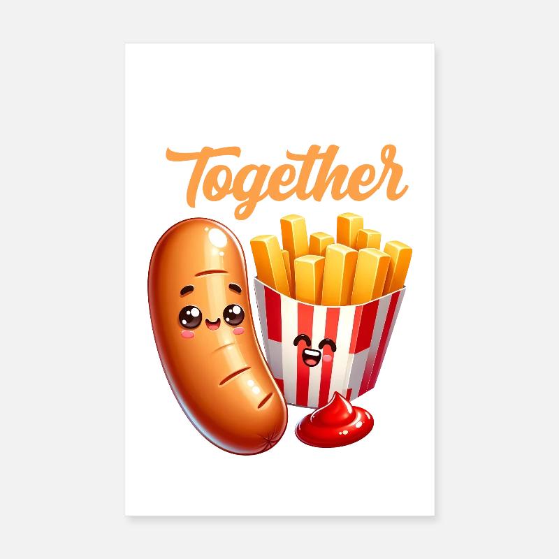 Better Together – Bratwurst Fries Snack Poster 8" x 12" (20x30 cm)