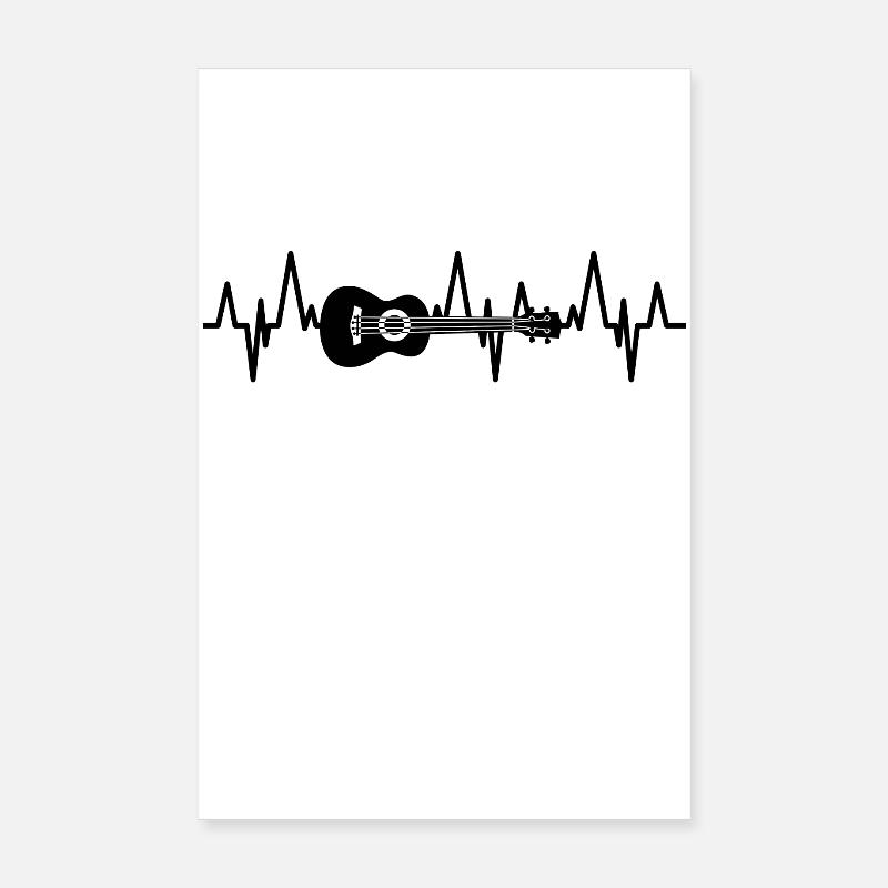 Ukulele Heartbeat Poster 8" x 12" (20x30 cm)