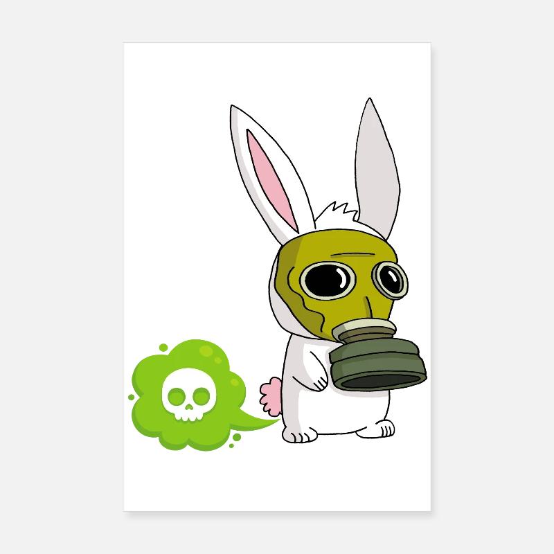 Farting Rabbit Poster 8" x 12" (20x30 cm)