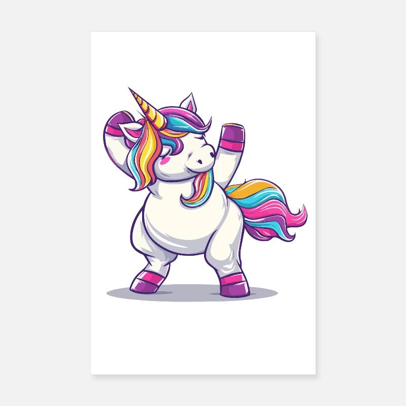 Regenbogenzauber Einhorn Pose Poster 20x30 cm