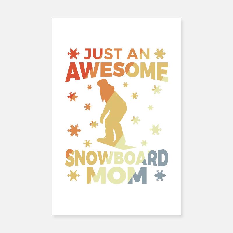 Snowboard Mom Poster 8" x 12" (20x30 cm)