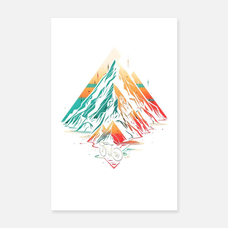 Mountainbiking Steamwave - Poster 20x30 cm - Weiß