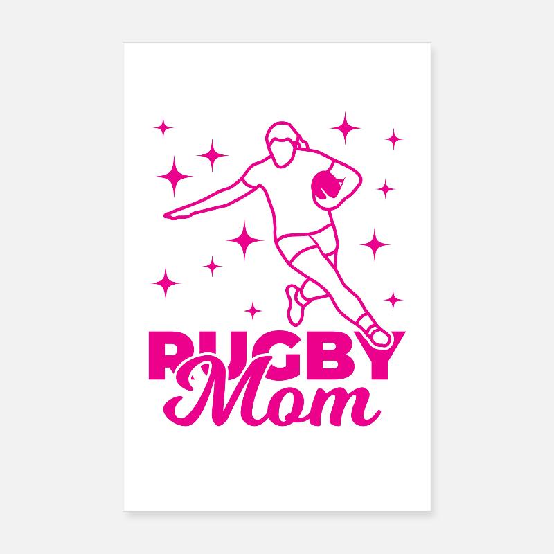 Lustige Rugby Mutter Poster 20x30 cm