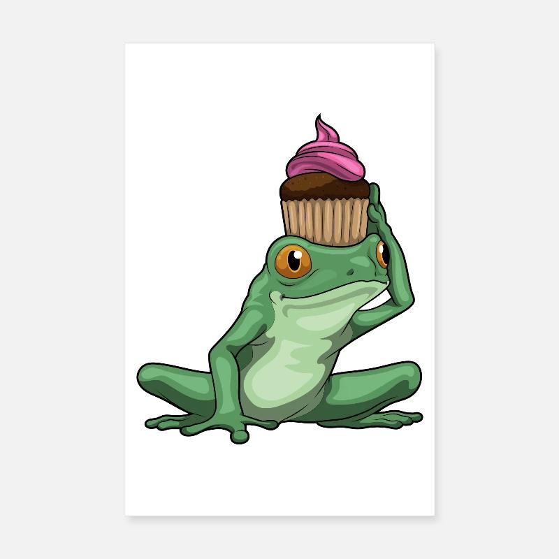 Frosch Muffin Poster 20x30 cm