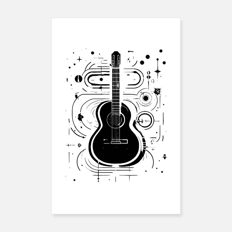 Guitar Sketch Poster 8" x 12" (20x30 cm)