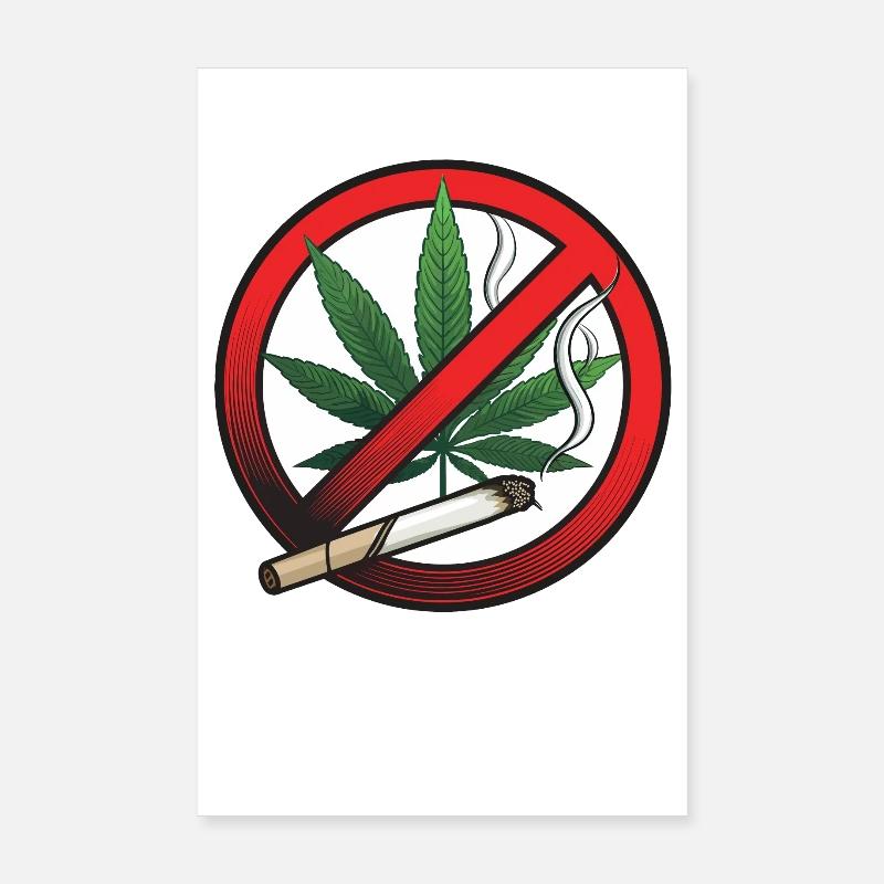 Panneau d’interdiction de la marijuana au cannabis Poster 20 x 30 cm
