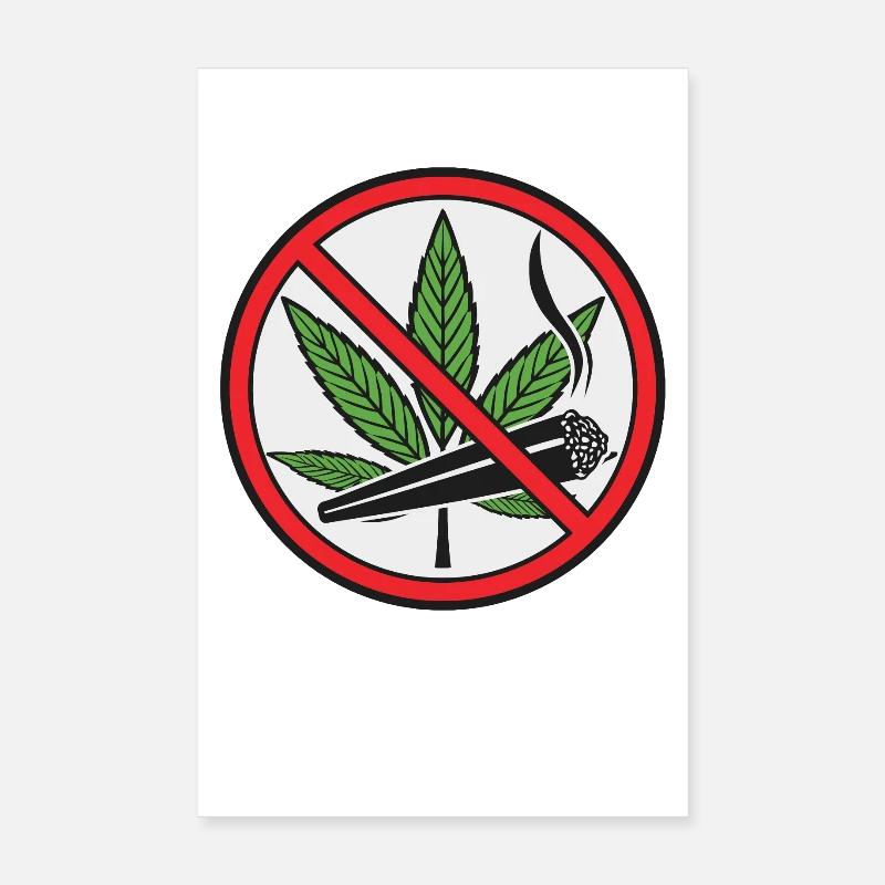 Panneau de prohibition cannabis marijuana Poster 20 x 30 cm