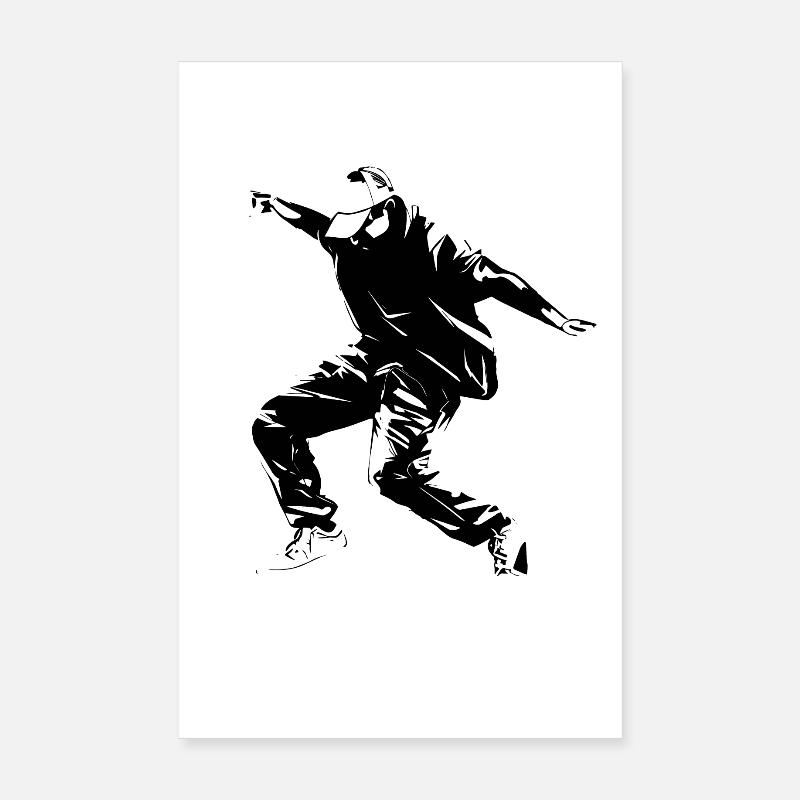 Breakdance Grafik - Poster 20x30 cm - Weiß