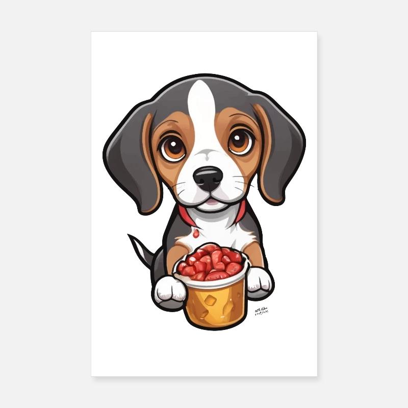 Tiny Beagle Pup Poster 8" x 12" (20x30 cm)
