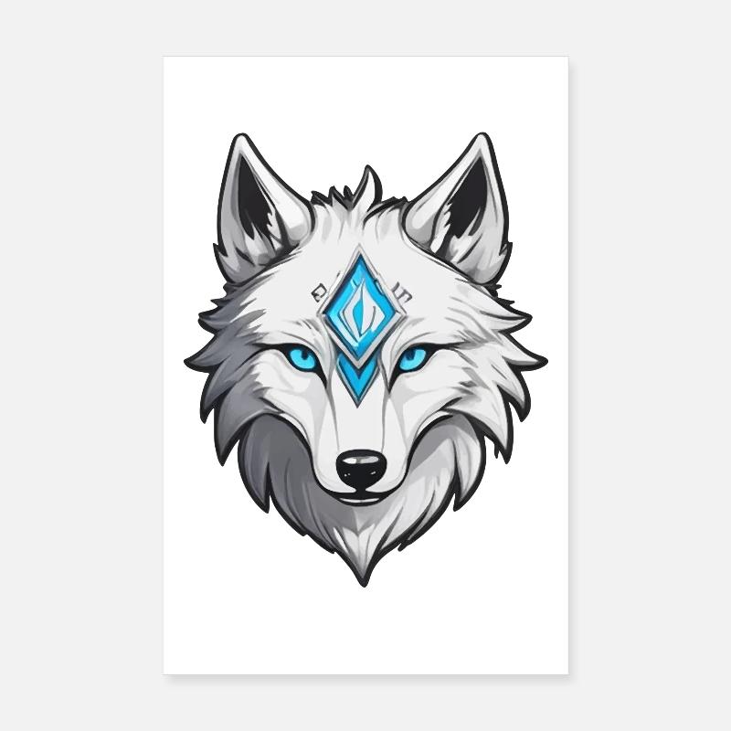 Weißer Wolf Poster 20x30 cm