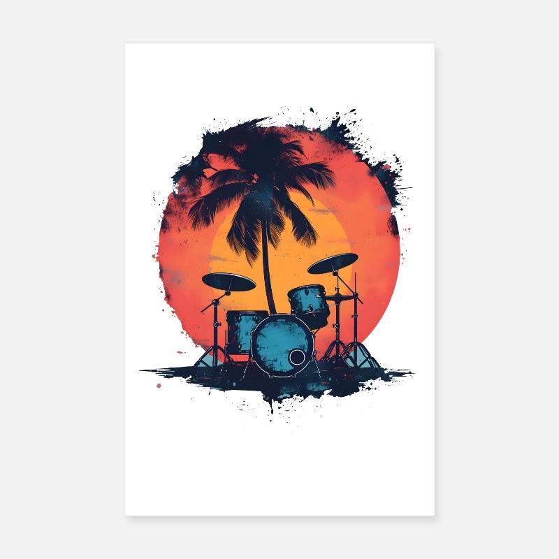 Dessin de batterie Poster 20 x 30 cm