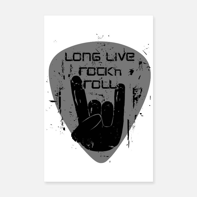 Lang Lebe Rock 'n' Roll - Poster 20x30 cm - Weiß