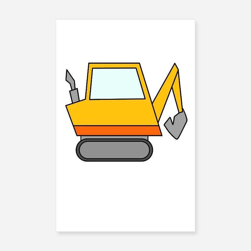 Bagger Baustelle Baggerfahrer Poster 20x30 cm