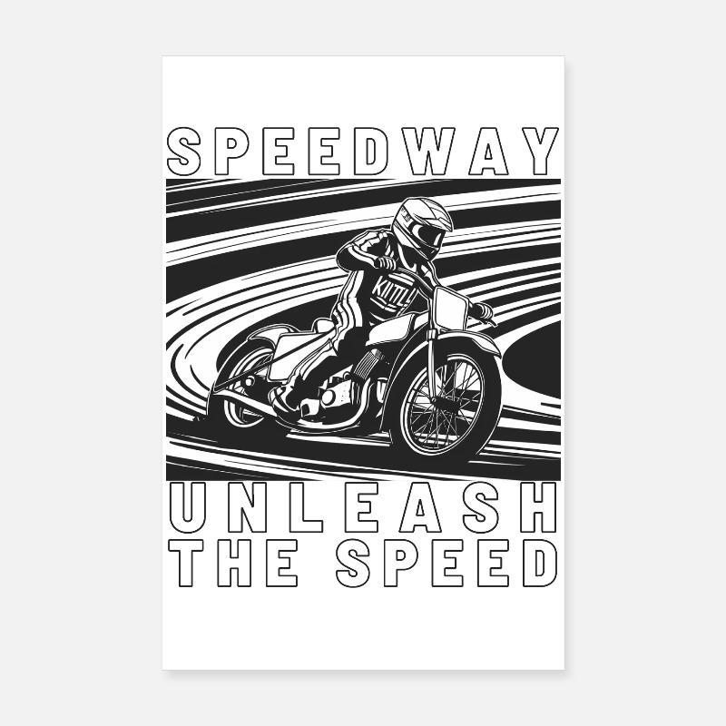 Speedway Racer Illustration Poster 8" x 12" (20x30 cm)