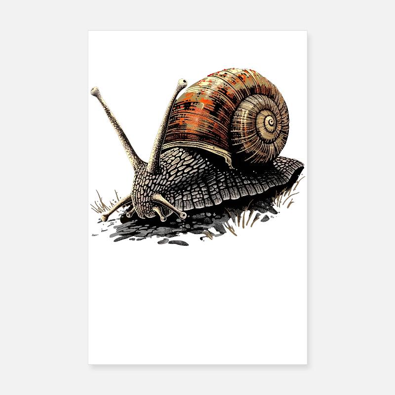 Snail Vineyard Snail Shell Snails Poster 8" x 12" (20x30 cm)