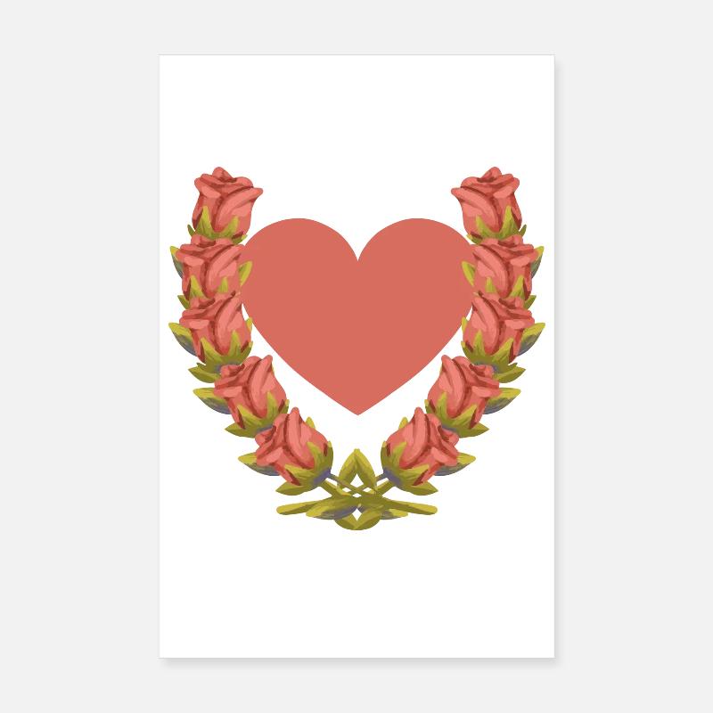 Herz Rosen Muttertag Valentinstag Valentin Poster 20x30 cm