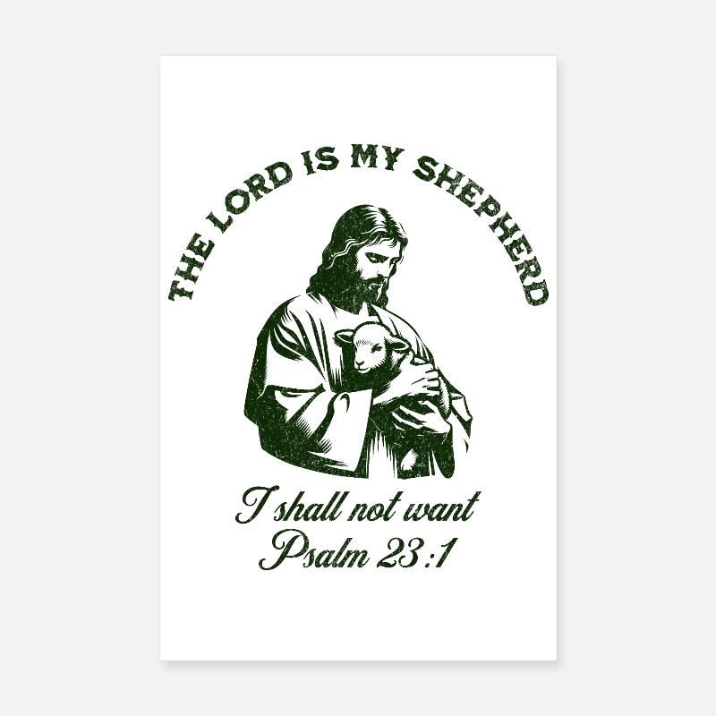 Religious saying on green silhouette Poster 8" x 12" (20x30 cm)