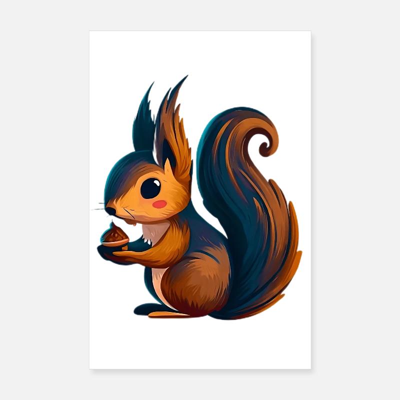 Écureuil Poster 20 x 30 cm
