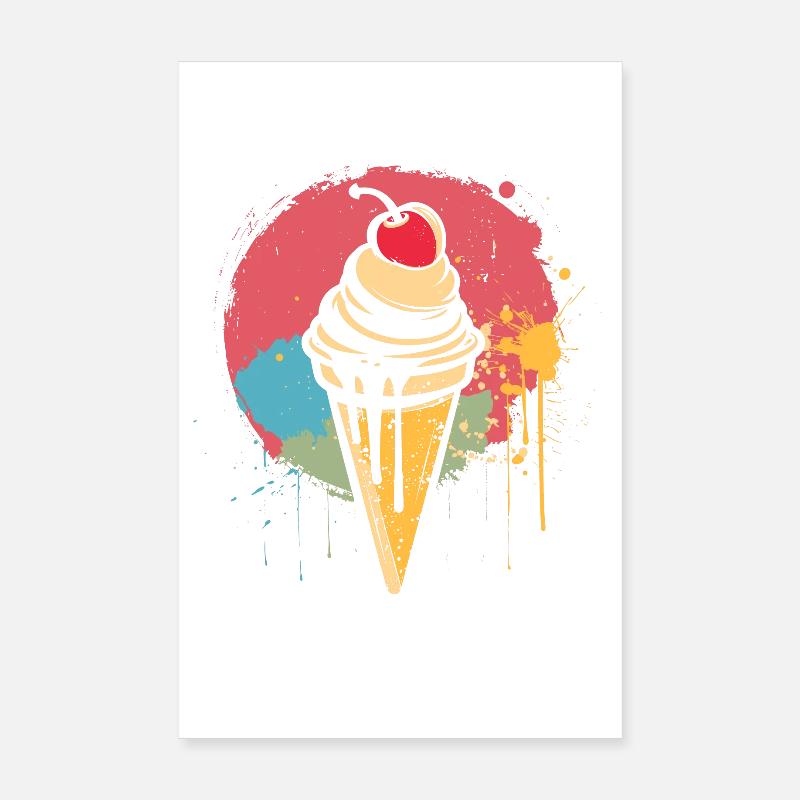 Ice cream cone graffiti Poster 8" x 12" (20x30 cm)