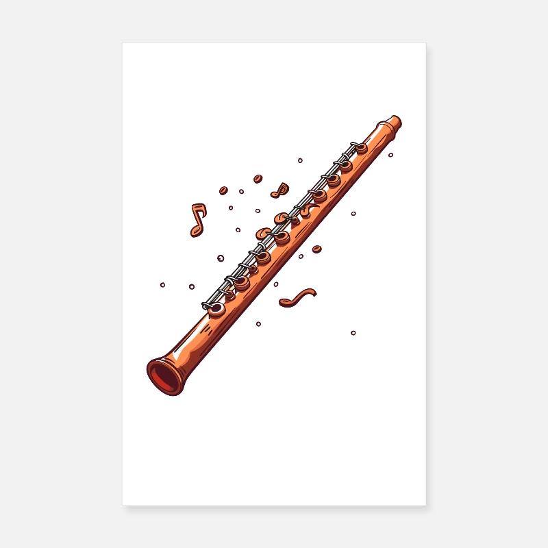 Flûte graphique Poster 20 x 30 cm