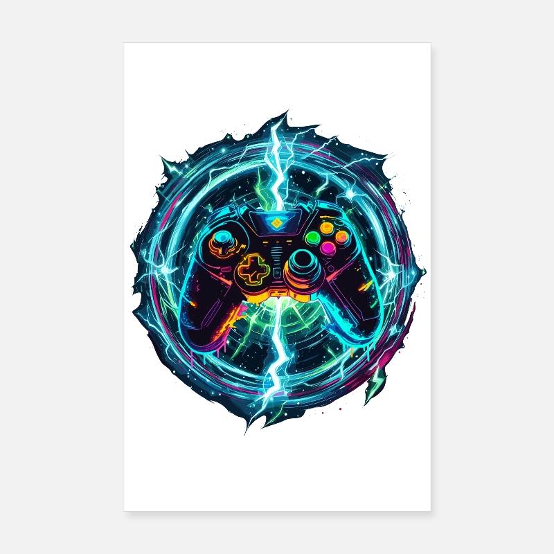 Galactic Gaming Controller Poster 8" x 12" (20x30 cm)