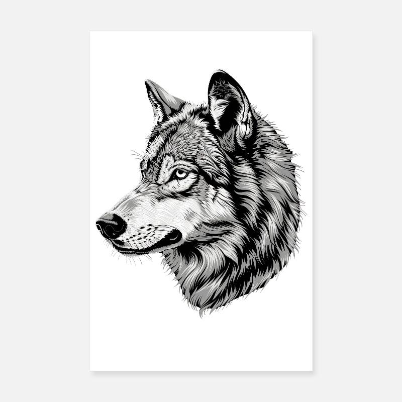 Wolf Motiv Wölfe Wolfsrudel Grauer Wolfshund Wolfs Poster 20x30 cm