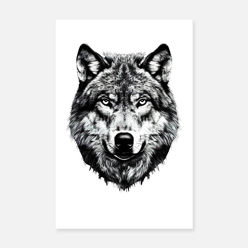 Wolf Motif Wolves Wolf Pack Gray Wolfhound Wolf Poster 8" x 12" (20x30 cm)