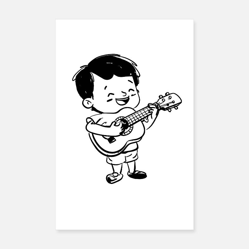 Small Ukulelist Poster 8" x 12" (20x30 cm)