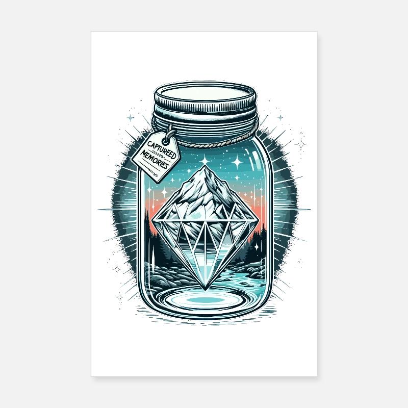 Diamant Eisberg im Einmachglas Poster 20x30 cm