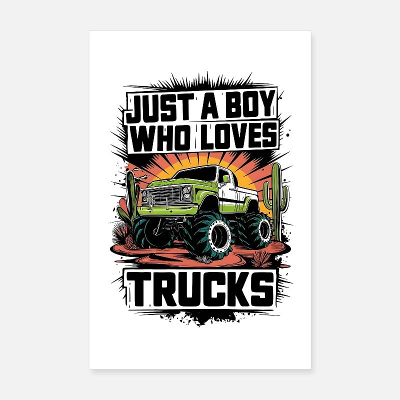 Conception de camion monstre Tracker jaune Poster 20 x 30 cm