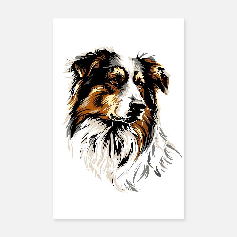 Australian Shepherd Dog Lover Cute Aussie Poster 8" x 12" (20x30 cm)