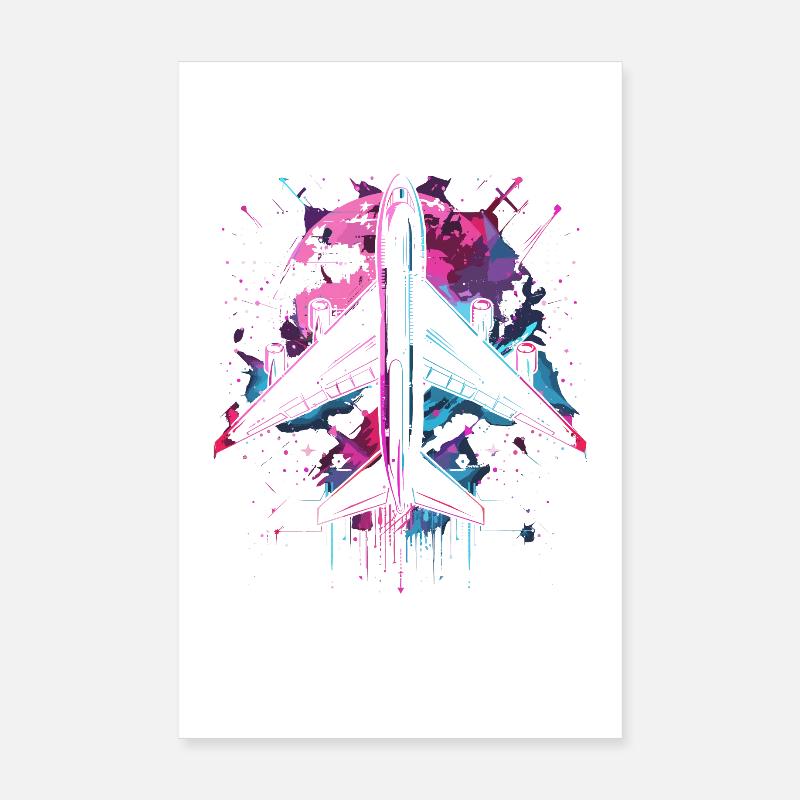 Avion Steampunk Poster 20 x 30 cm