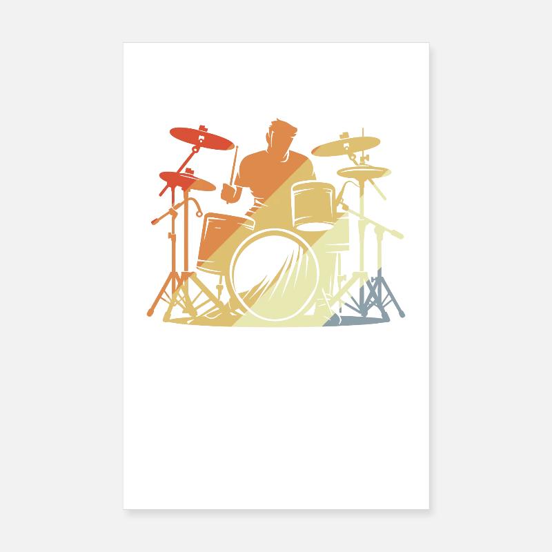 Drummer Retro Style Poster 8" x 12" (20x30 cm)