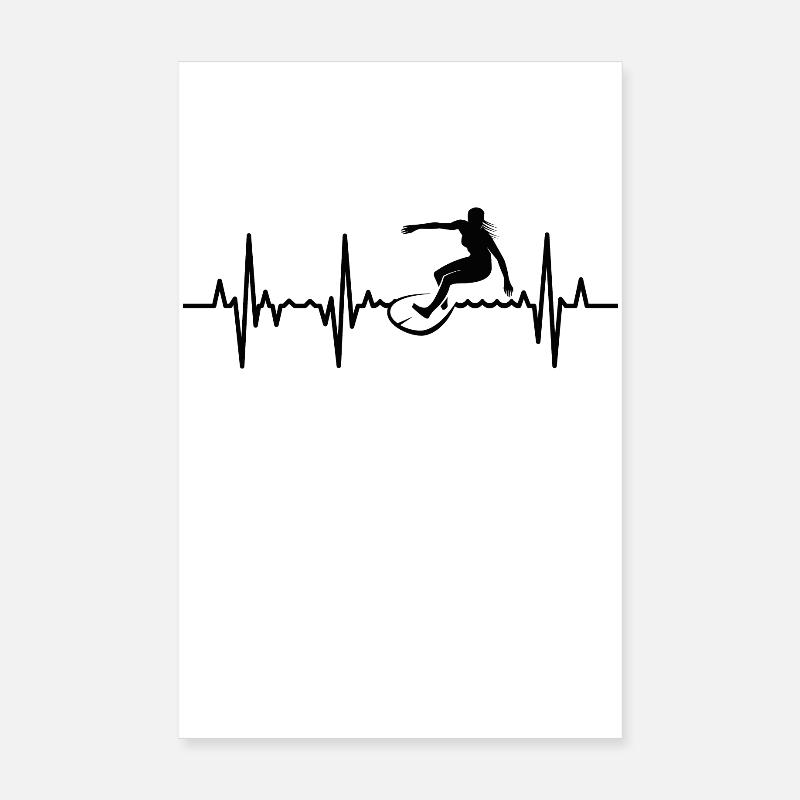 Cardiogramme du surfeur Poster 20 x 30 cm