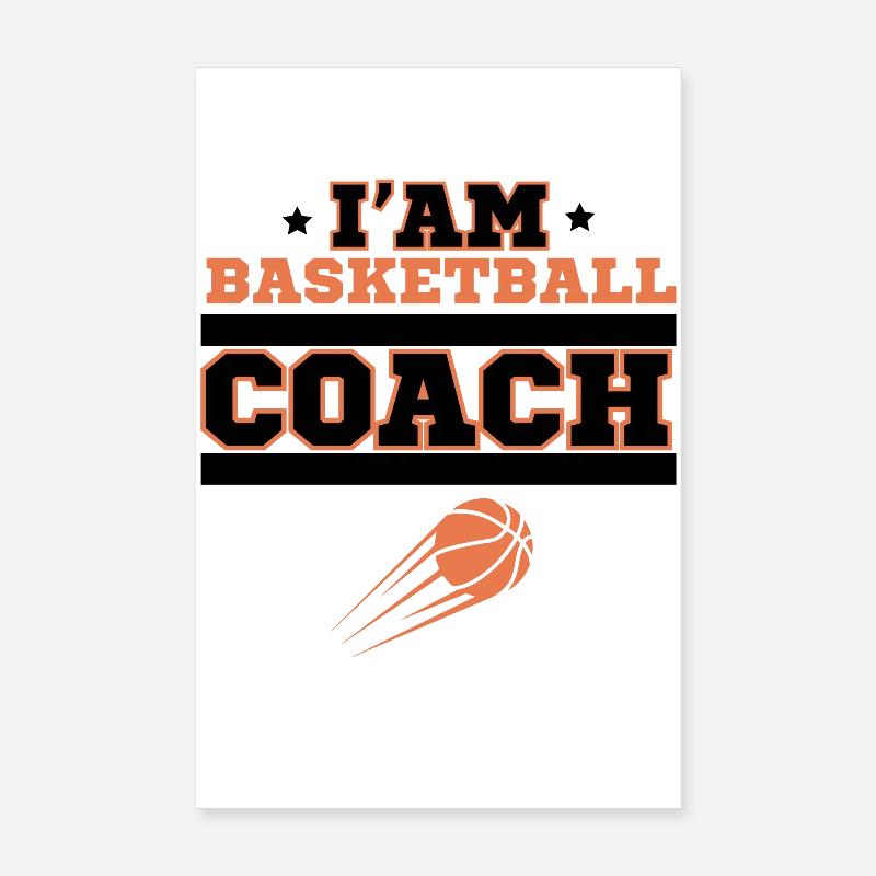 Basketball coach - Poster 20 x 30 cm - blanc